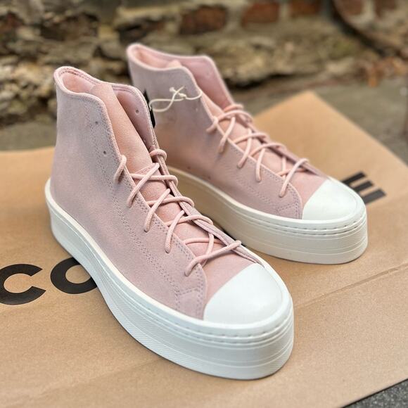 NEW Womens Size 8.5 Converse All Star Modern Lift Platform High Pink Sage Egret - Picture 2 of 10